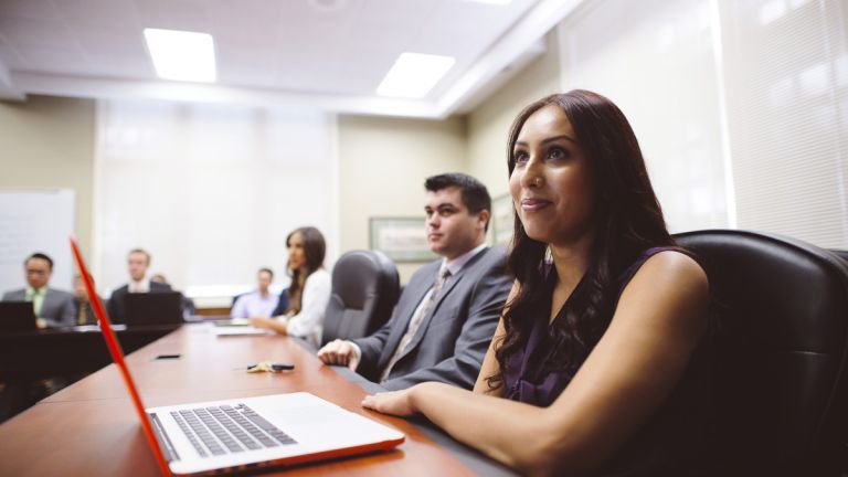 business student in class