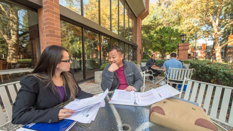 students study outside