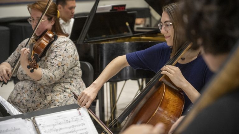 Chamber music rehearsal at University of the Pacific