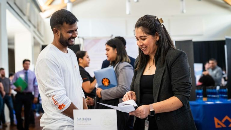 students at career fair