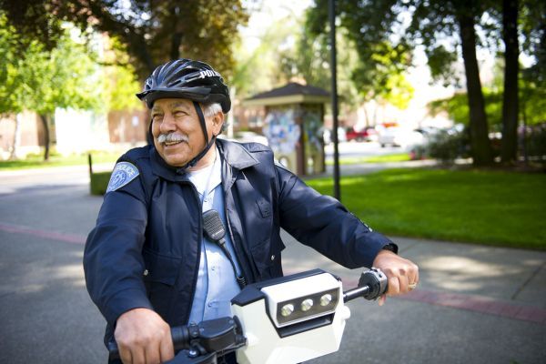 a Pacific campus police officer smiling