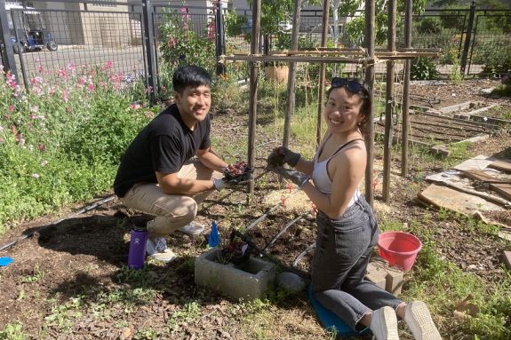 Volunteers at garden