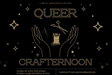 Queer Crafternoon October 25, 2024 at 3:30pm at the Center for Identity and Inclusion Main Lounge 