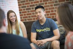 students in student center