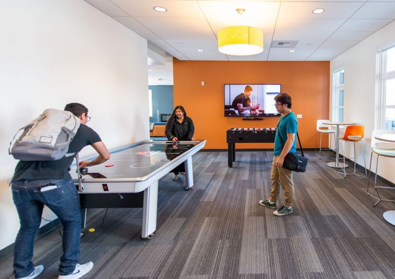 Calaveras Hall Game Room with Residents