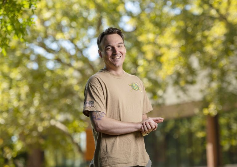 veteran student on the Sacramento campus