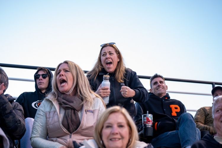 fans cheer during the exhibition game