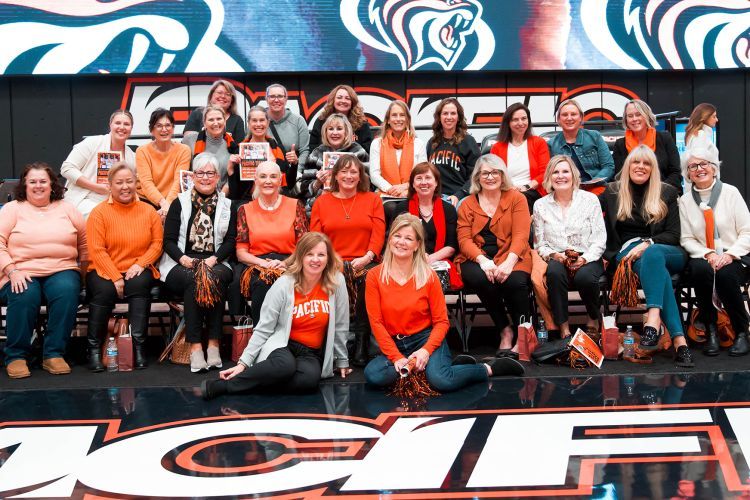 group shot of women at a basketball game