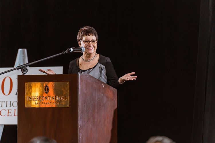 Aubert spoke at the 50th anniversary celebration