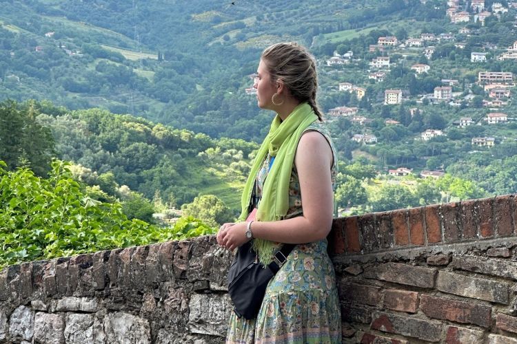 Magdalena Bowen takes in the view during a visit to Perugia, a short distance from Assisi.