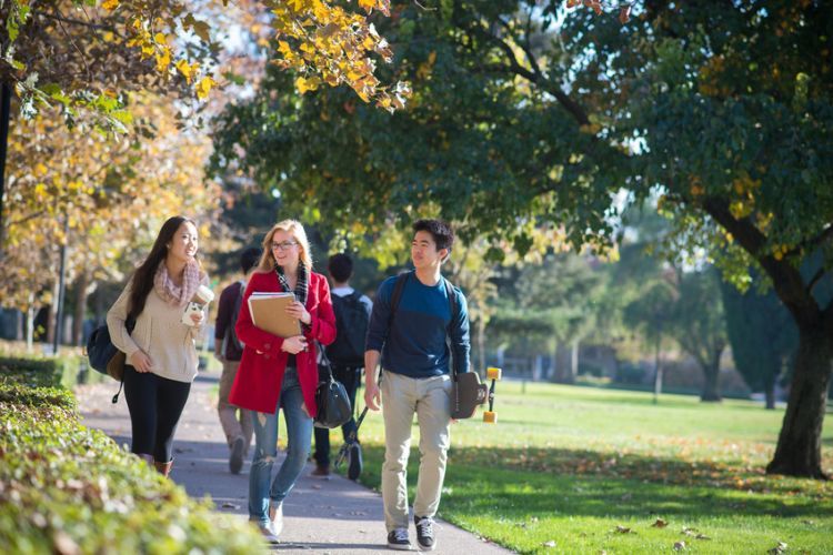 Students on campus