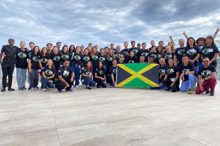 group photo of Jamaica volunteers