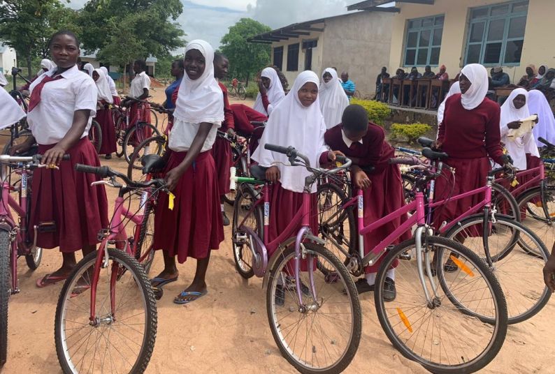 Tanzania girls with bikes