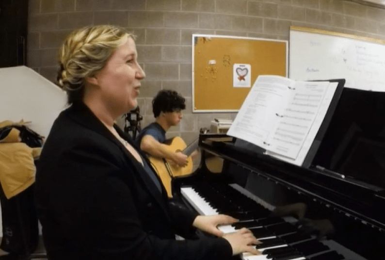 Gabby Dietrich playing the piano