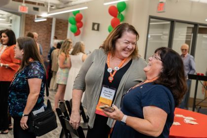 alumni gather for a reunion during homecoming