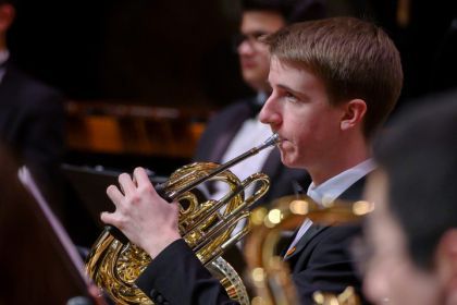 Braydon Ross tied for first in a national college horn competition