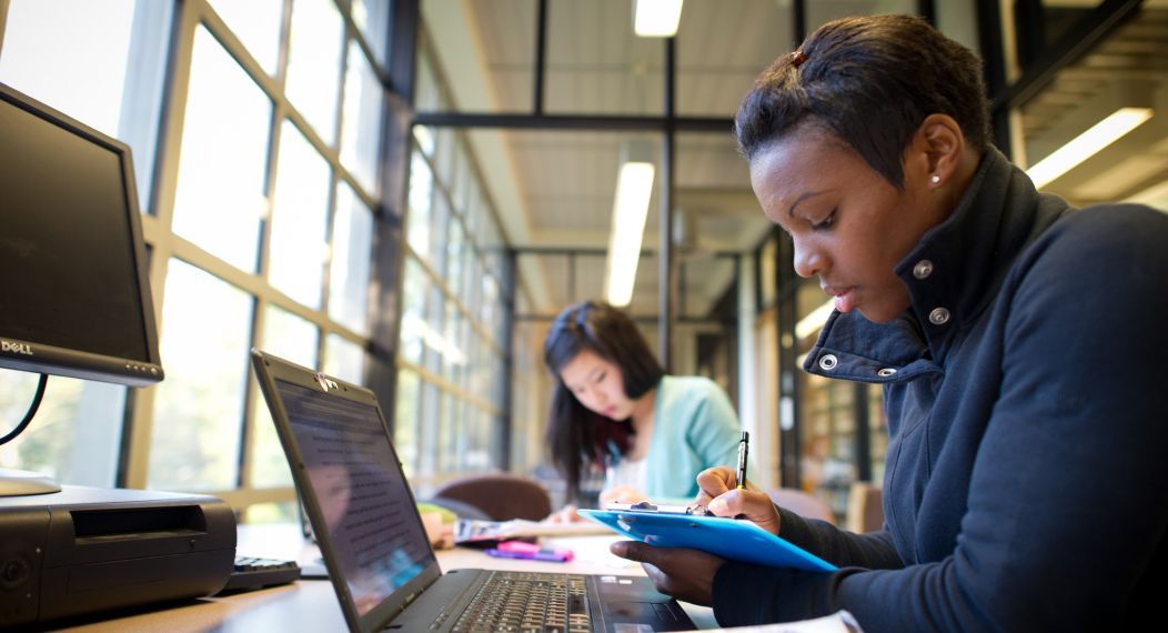 student studying