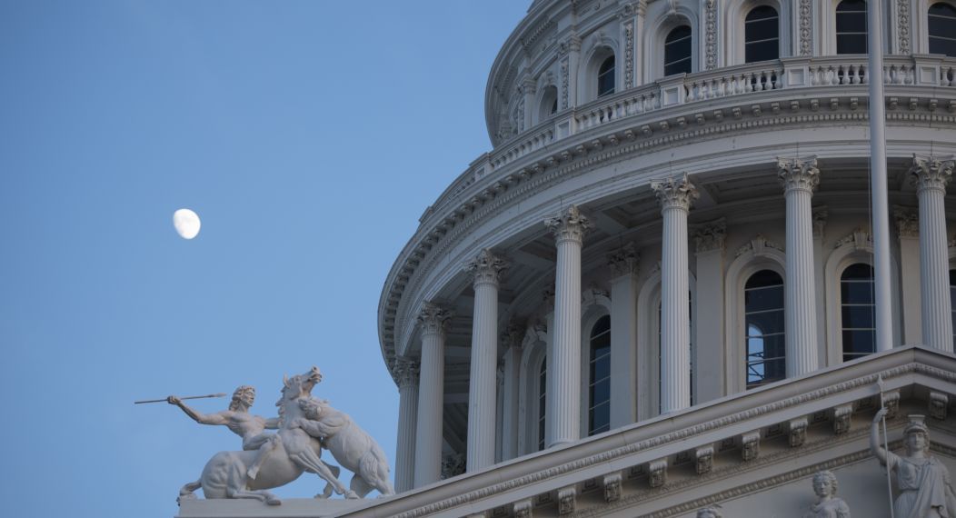 the capital building at dusk