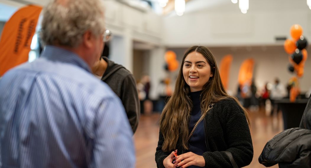 Student attends Pacific's Grad Expo to explore our 40+ graduate and professional programs.