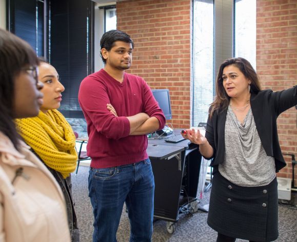 students with professor