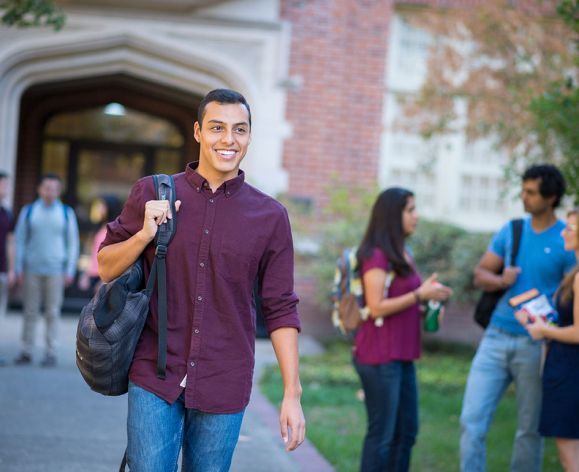 Students walking