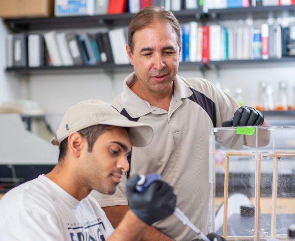 Professor Craig Vierra and student