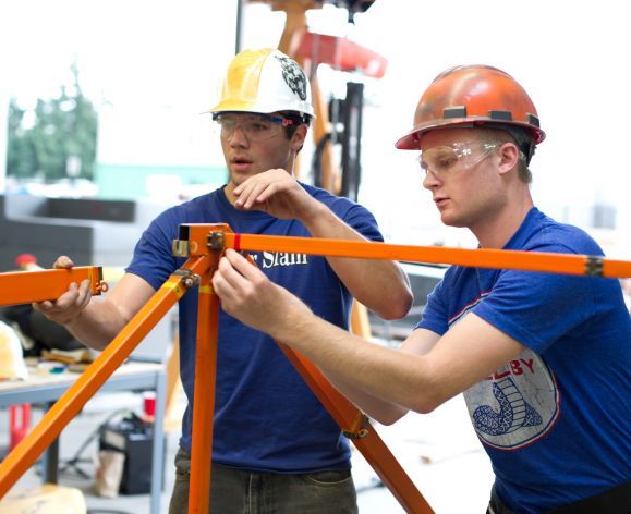 steel bridge engineering students