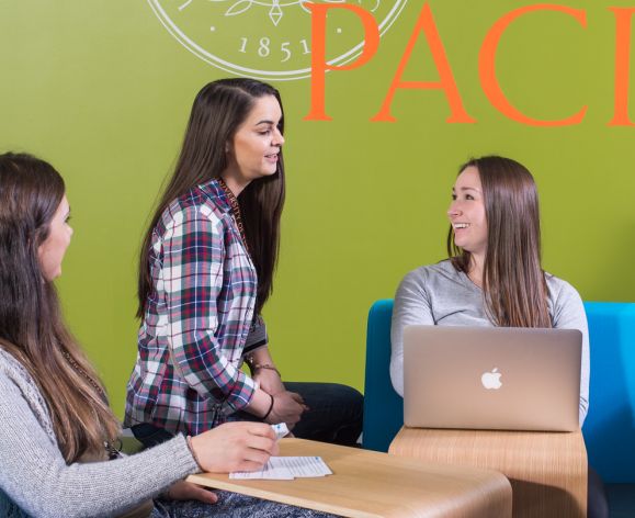 students looking at laptop