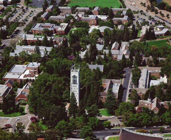 arial photo of stockton campus