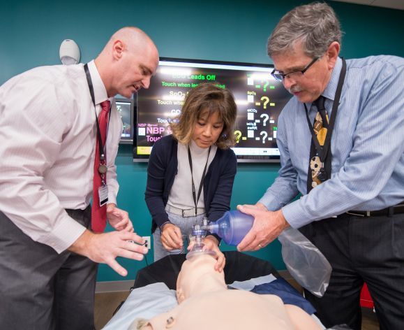 PA faculty working with dummy