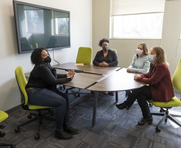 Social Work students meeting together