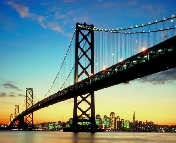 Bay Bridge at dusk