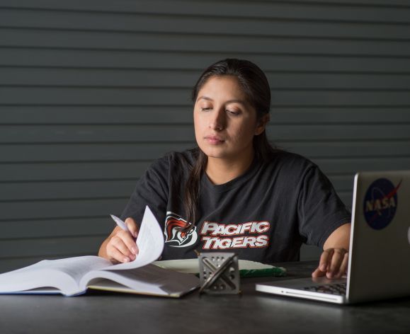 student studying