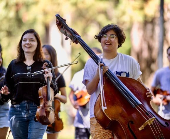 Music participate in the Conservatory's music camp