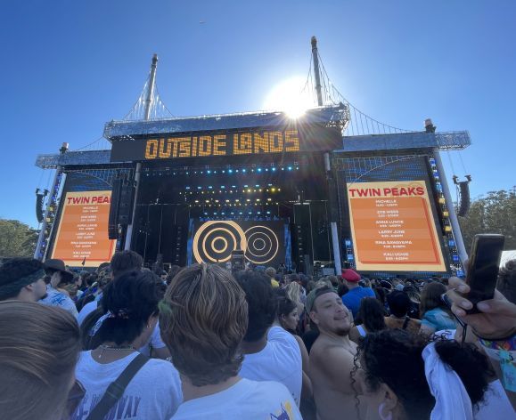 a music festival stage and crowd