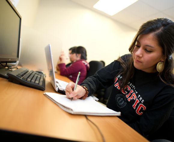 Student studying